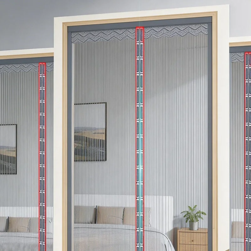 New Fully Magnetic Strip Door Screen Diamond Mesh Door Curtains Home Use No Drilling Installation Magnetic Screens Window Shade
