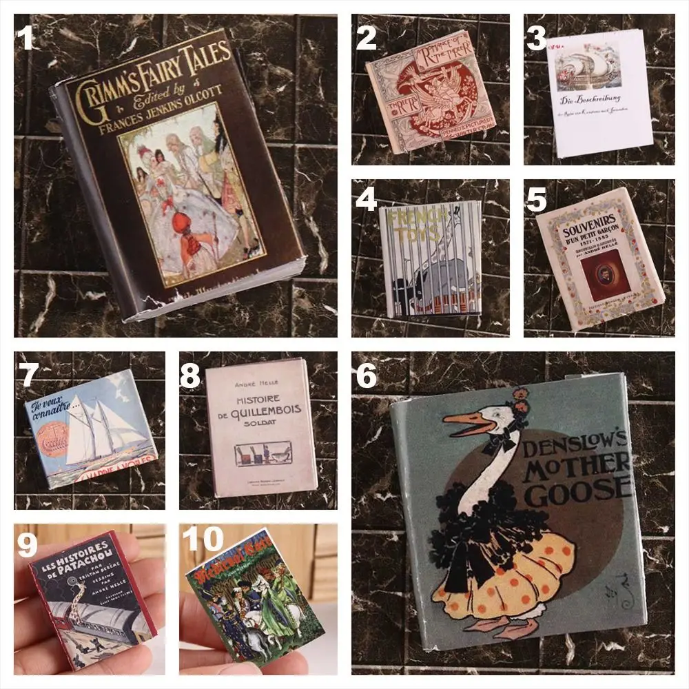 Spielzeug 1/6 1/12 Miniatur Buch Modell Mehrfarbig Kann Geöffnet Werden Puppenhaus Buch Foto Requisiten Szene Modell Mini Bücher