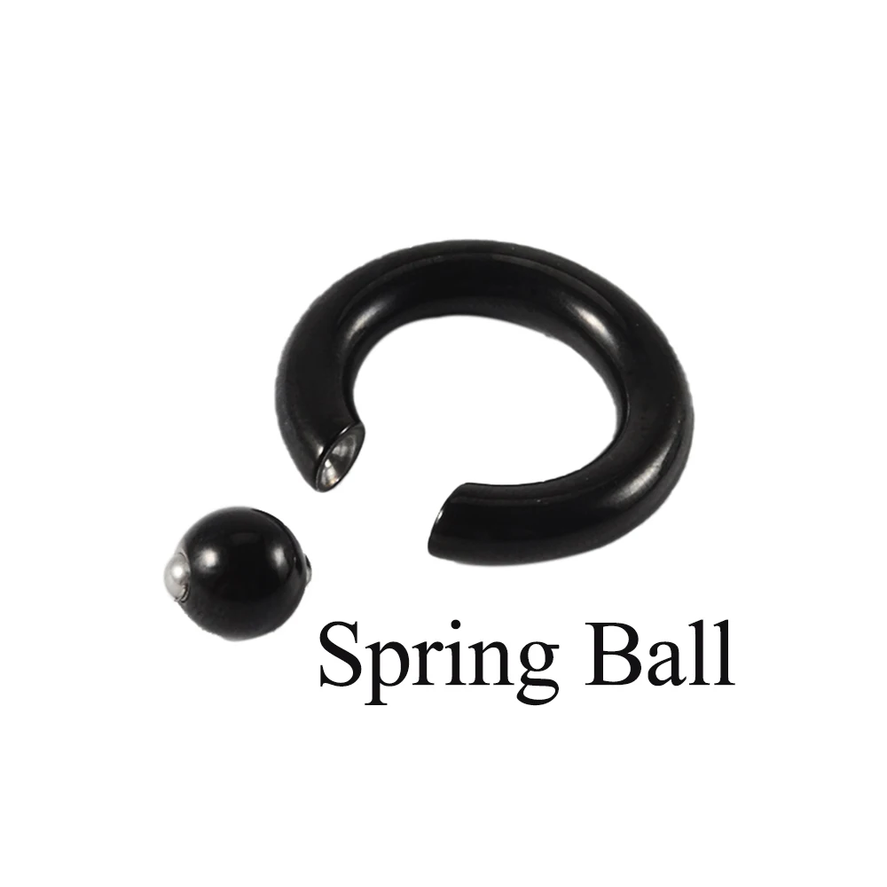 1PC Big Size Stainless Steel Captive Bead Ring BCR Spring Ball Closure Lips Nose Rings Ear Expander Body Piercing Jewelry - Image 5
