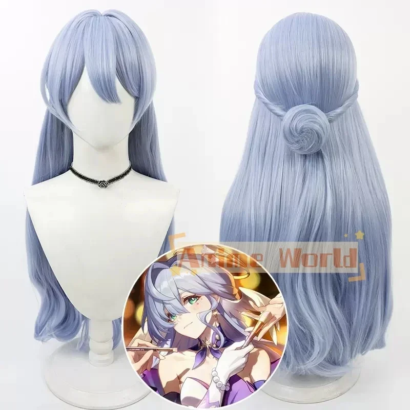 

Game Honkai: Star Rail Robin Cosplay Wig Women Heat Resistant Long Purple Hair Robin Cosplay Wig with Free Wig Cap