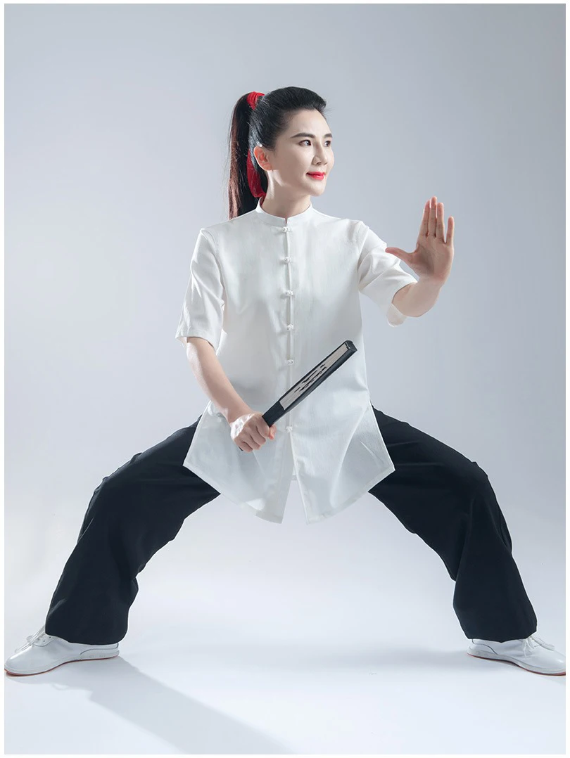 Kun Master Kung Fu Uniform Martial Arts Tai Chi Clothing Short Sleeves Chinese Traditional Clothes for Summer