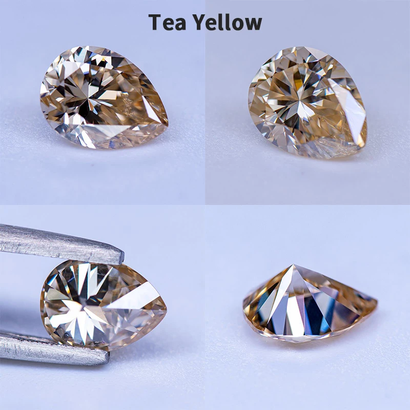 Moissanit-Stein, hochwertige Edelsteinperlen, Birnenform, VVS1, verschiedene Farben, für die Herstellung von Schmuck und Ohrringen, inklusive Zertifikat. – Detail 8