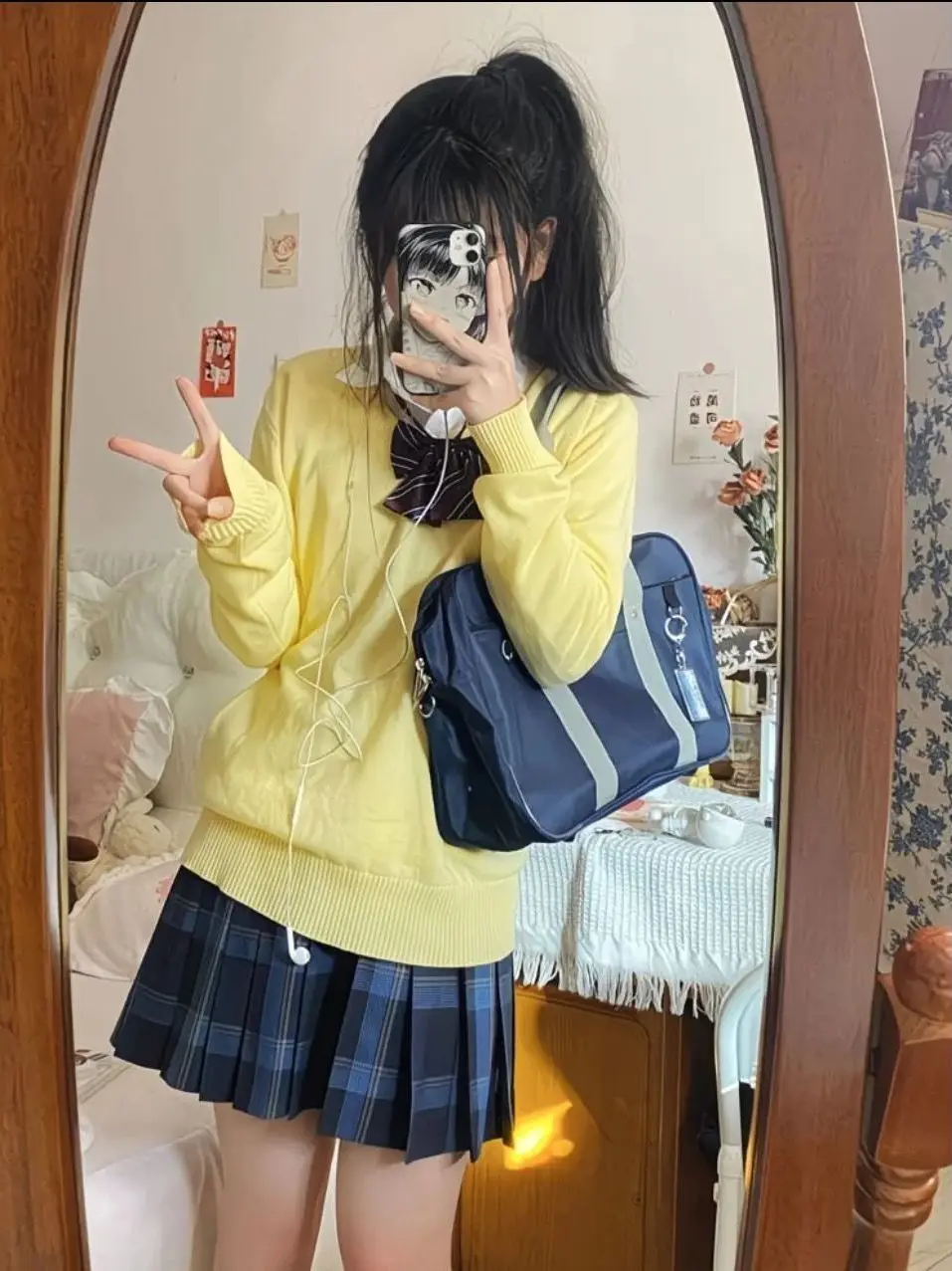 

Long Sve V-Ne Knitted Sweater Versatile Layering Women's Faion College Sle Autumn Winter 2025 New JK orm Sweater