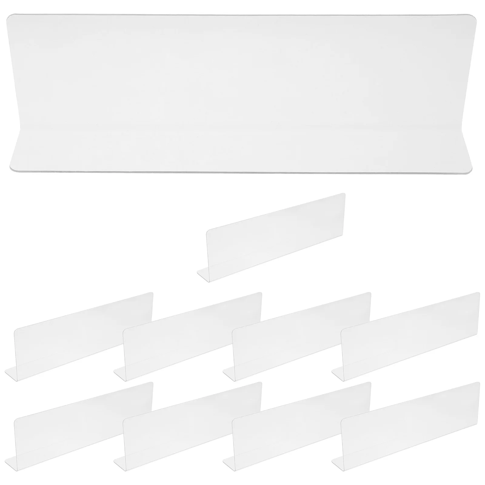 

10pcs L Shape Shelf Dividers Commodity Dividers Clear Closet Cabinet Transparent Acrylic Divider For Storage Bins Wire Wood