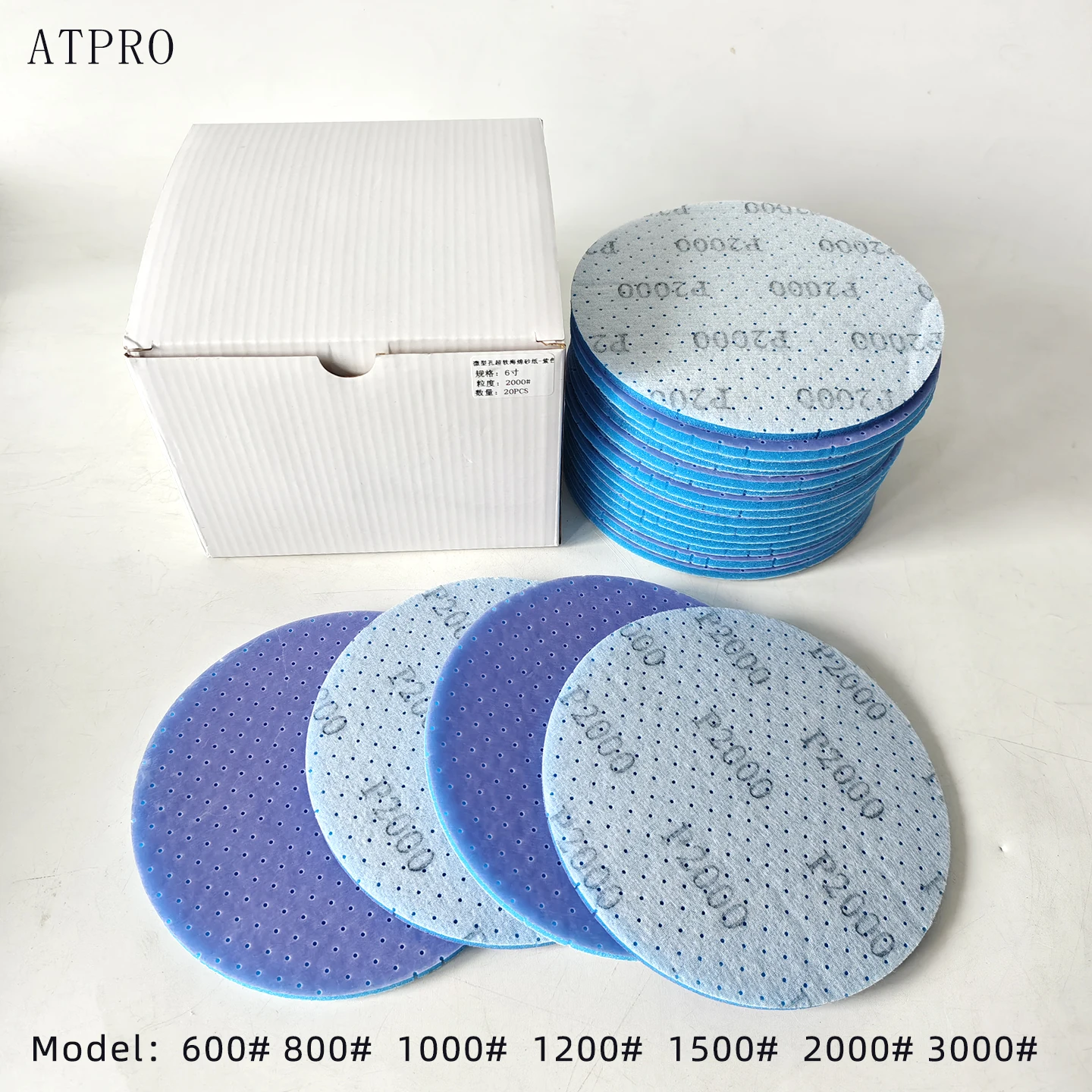 Quick-acting & Mark-free - Precision Sanding & Dust-free, 6-inch Multi-Hole Flexible Sponge Sandpaper, 20 Pieces per Box, 600-30