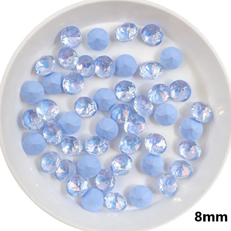 100 pz 6mm/8mm 33 tagli moka chiodo diamante Multi taglio cristallo a punta fondo gioielli per unghie accessori diamante Super scintillante