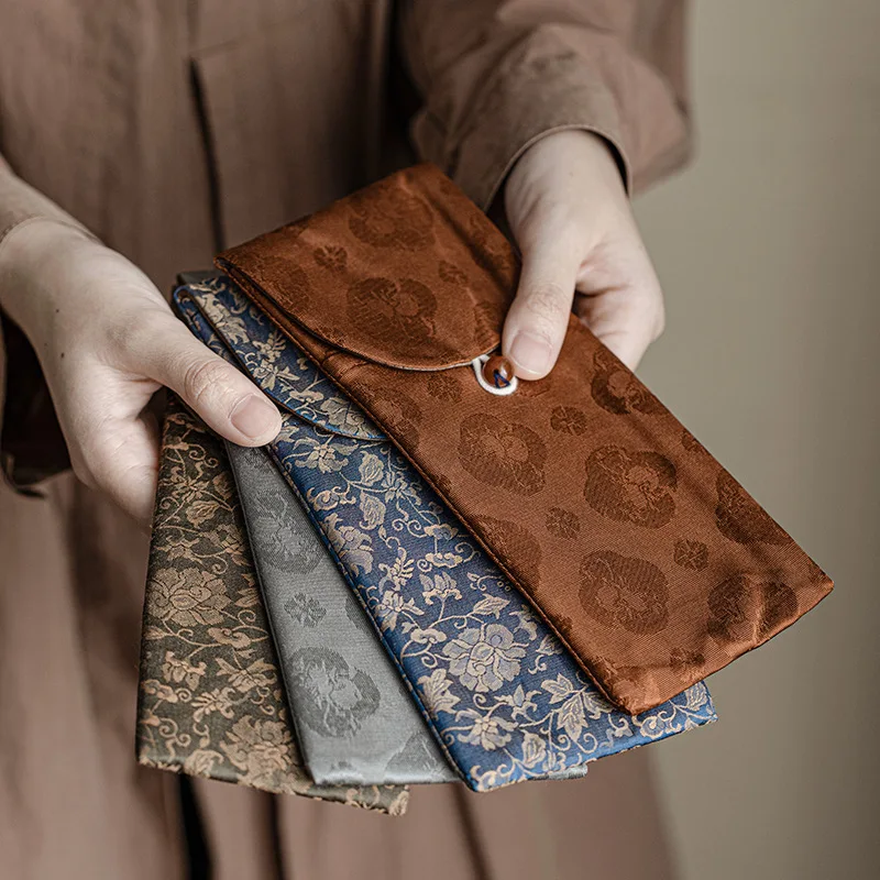 Bolsa de Almacenamiento para Té Cloud Cavi Lotus Winding, Bolsa de Tela Bordada, Accesorios para el Juego de Té Kung Fu, Seis Caballeros de la Ceremonia del Té