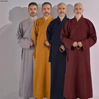 Ropa tradicional china para adultos y hombres, batas largas para monje budista, vestido de meditación Haiqing, novedad de 2024