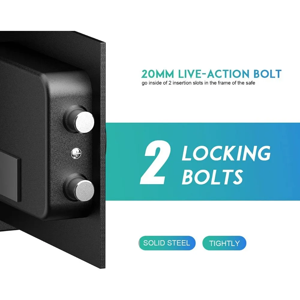 Deluxe ตู้เซฟและกล่องล็อค, ปุ่มกดดิจิตอลตู้เซฟ, เหมาะสําหรับ Home Office โรงแรมธุรกิจเครื่องประดับเงินสดใช้เก็บ, 1.0 ลูกบาศก์ฟุต