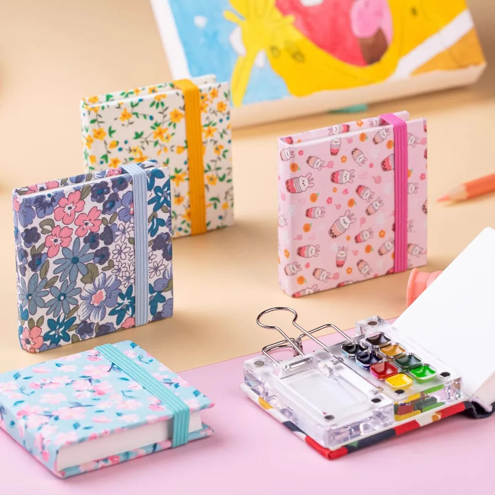 Portable Watercolor Journal Drawing Book 65x65mm Wood Pulp Fine Grain 300g Cotton Square mini drawing Water color Paper Book
