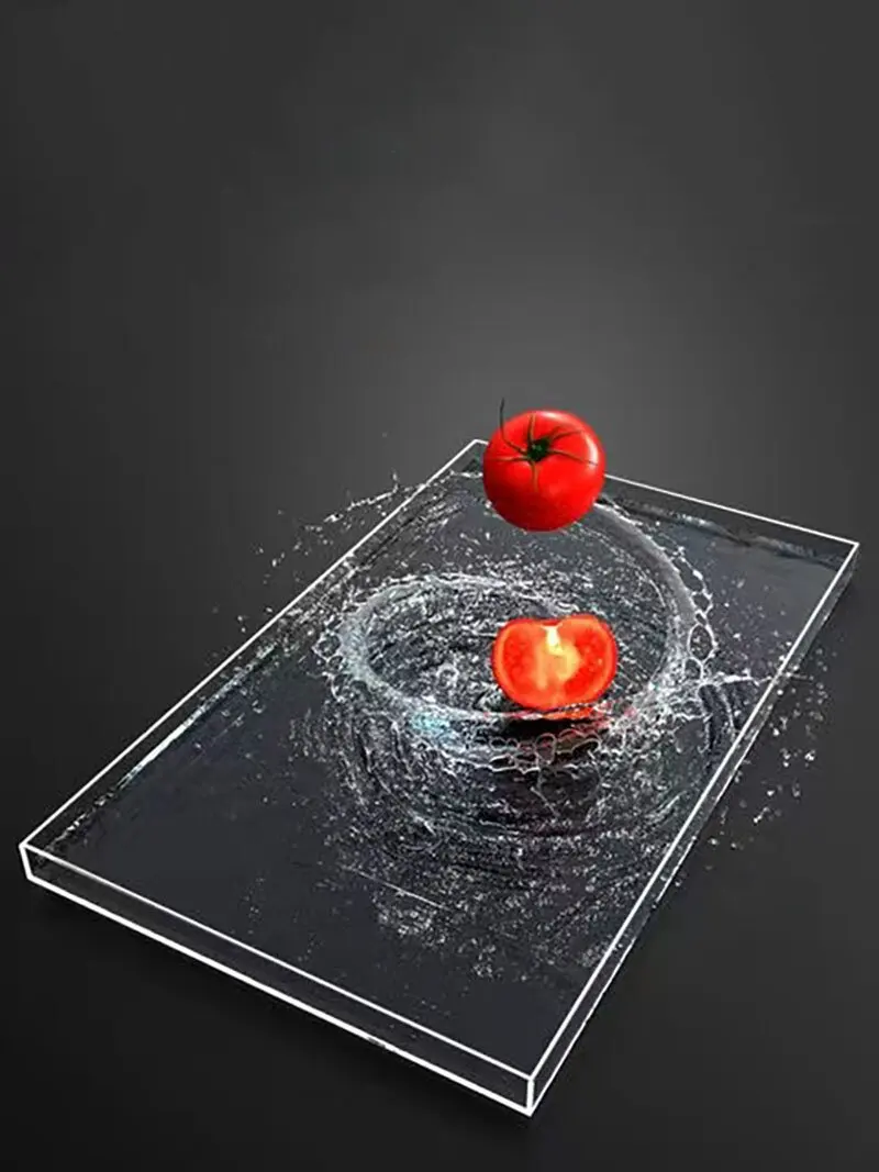 Acrylic Transparent Water Tank Shallow Sink Photo Studio Kit Tabletop Shooting Props Coffee Tray Desktop Cosmetics Storage Tray