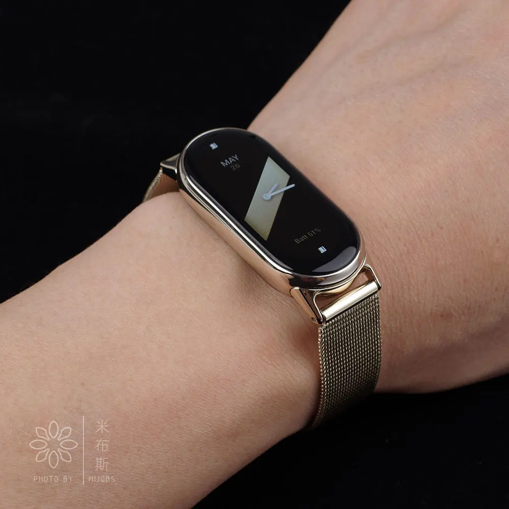 Mi Band 10 9 8 Strap for Xiaomi Smart Band 9 Bracelet NFC Version Miband 8 Metal Straps Stainless Steel Watch Bands
