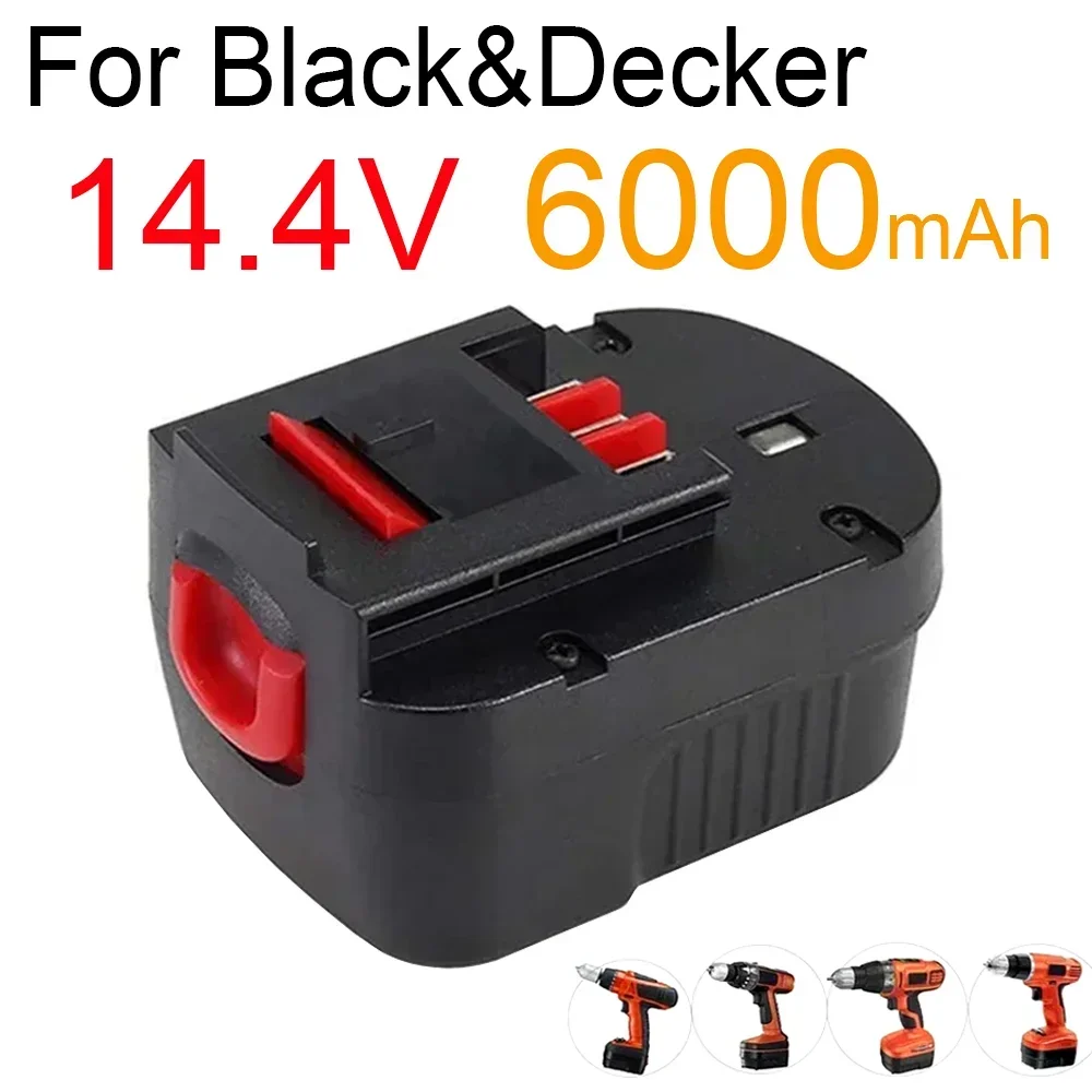 14.4V 6000mAh NI-MH Replacement Battery for Black & Decker A1712 FS120B FSB12 HPB12 A12 A12-XJ A12EX FS120B FSB12 FS120BX