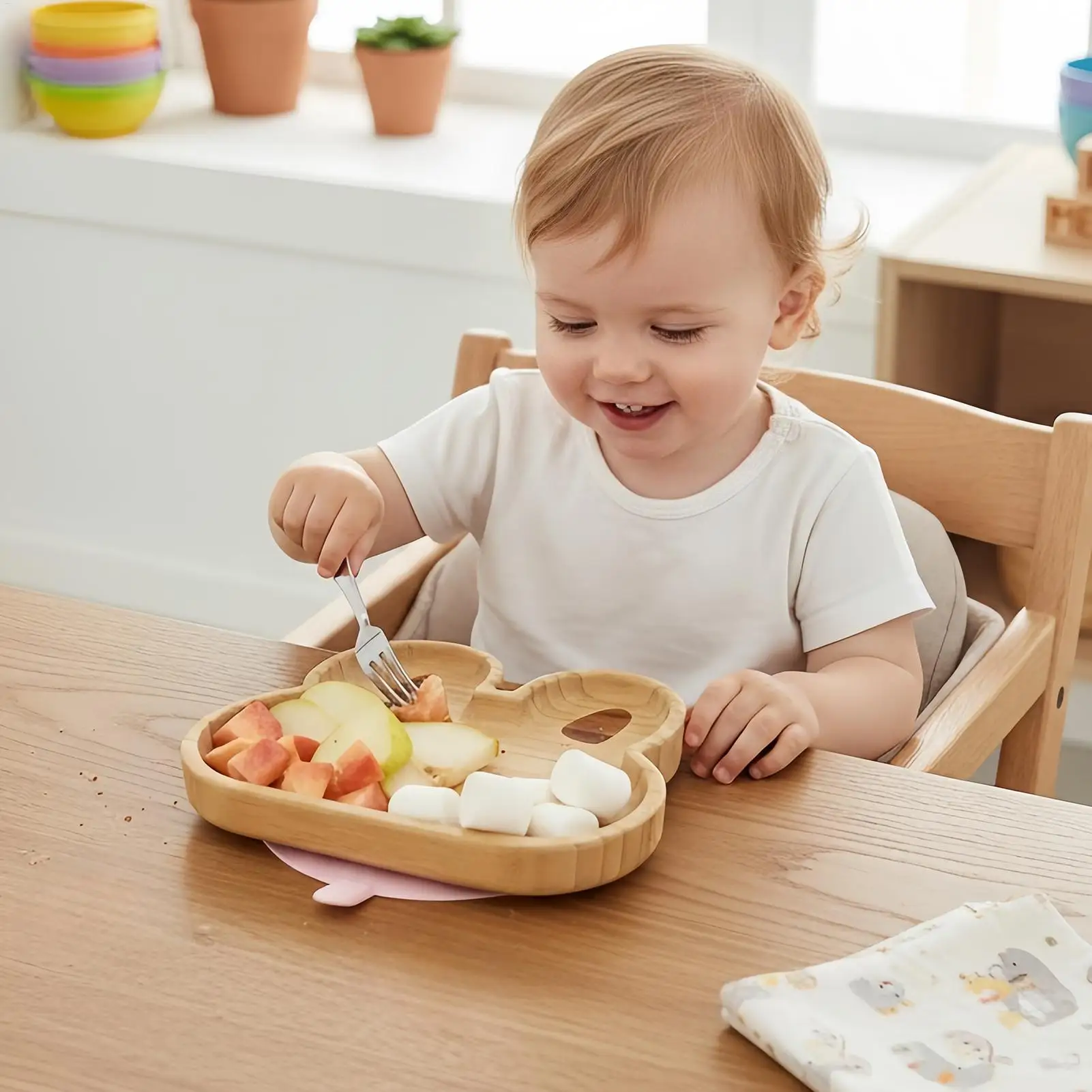 

Kids Dinnerware Set Cartoon Divided Plate And Placemat Kit Children Compartment Tableware Set For Camping Outdoor Dining Travel