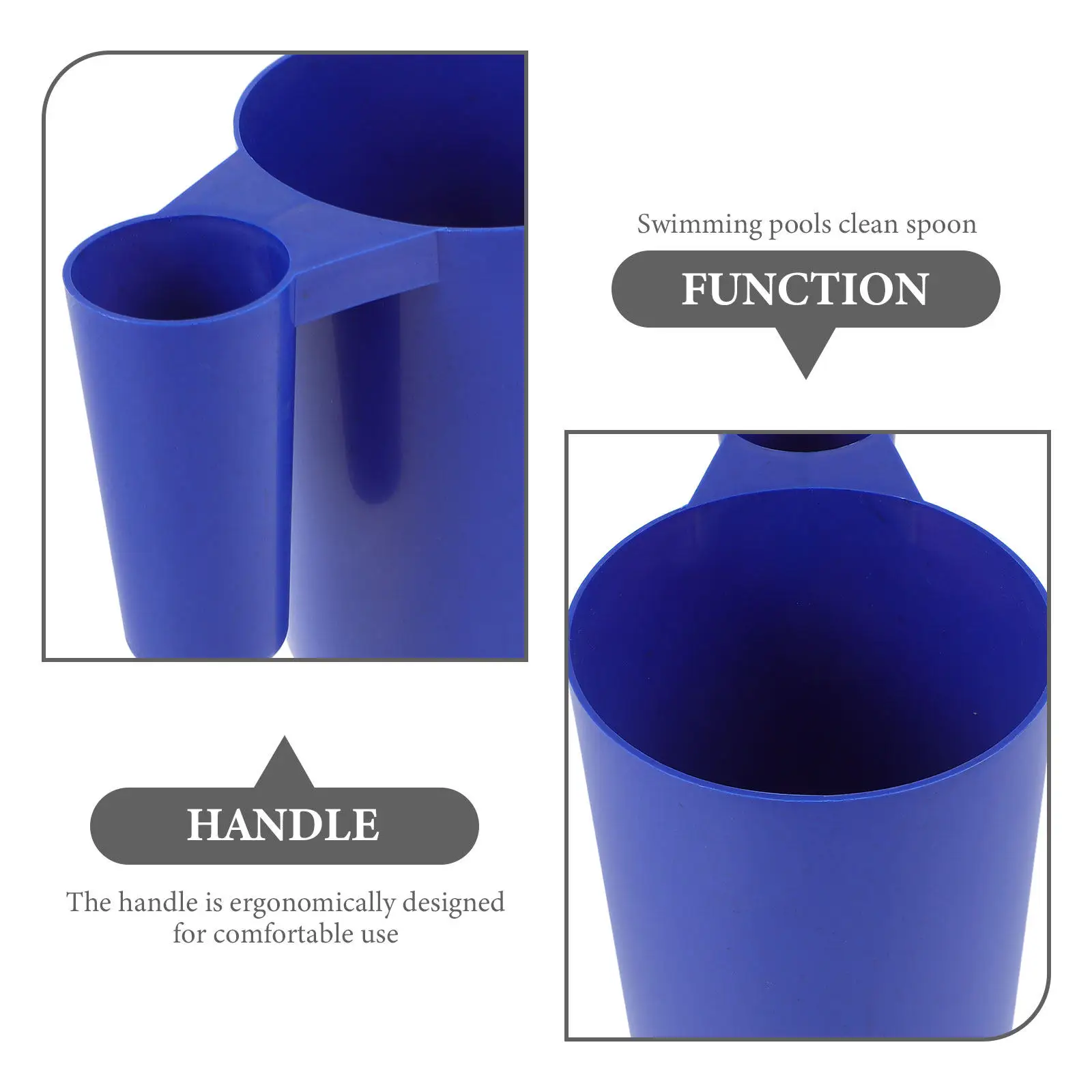 Heavy Duty Plastic Pool Scoop with Comfort Grip Handle Fits Pool Contours Perfectly for Easy Debris Chemical Cleaning