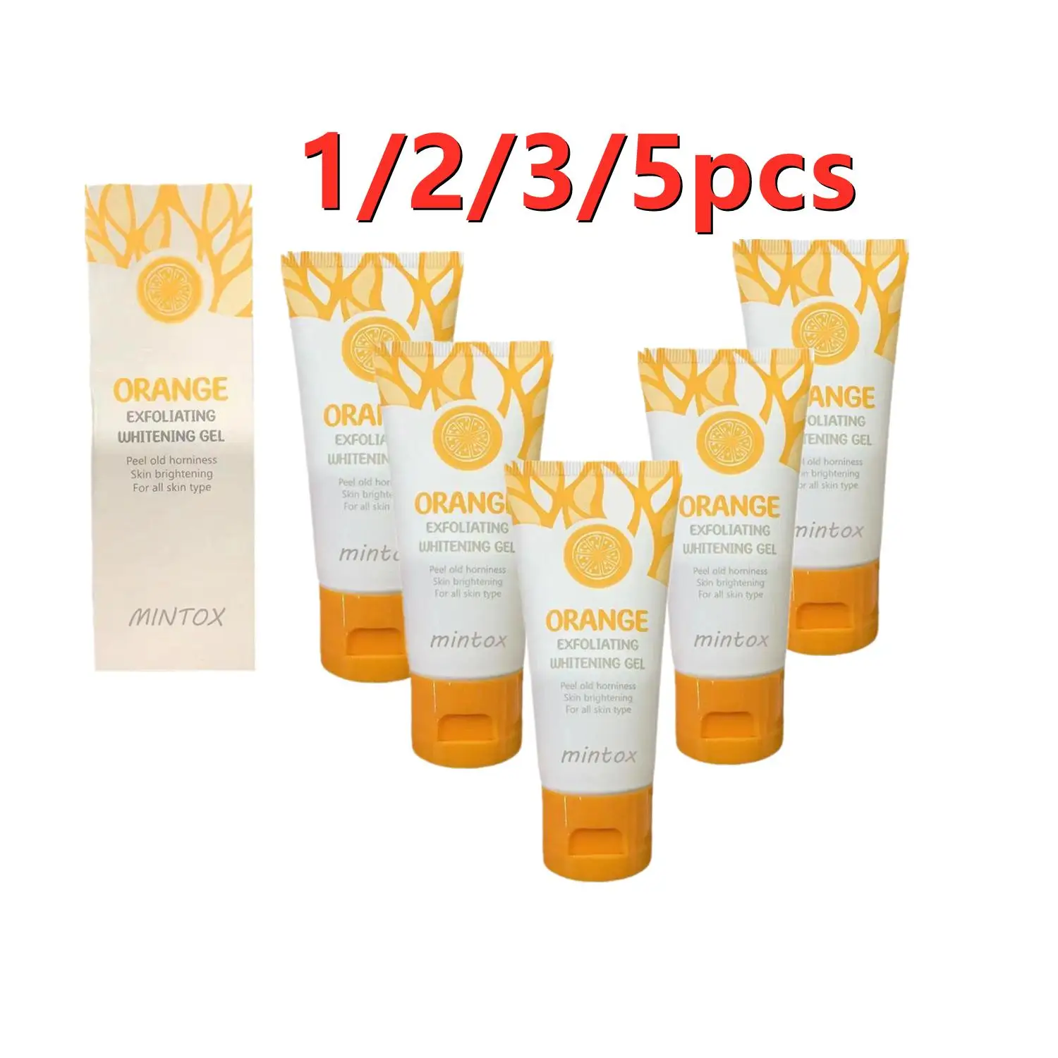 

1/2/3/5PCS Body Scrub Facial Cream Orange Exfoliating Gel Peeling Gel Moisturizing Whitening Cleaner Acne Blackhead Cream 50g