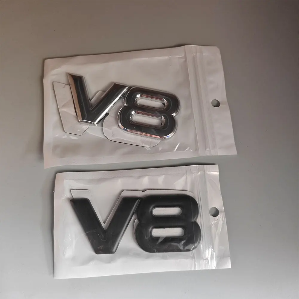 V8 Emblem Metal Sticker Badge Fender Car Rear Tail Side Trunk Decals For V8 Racing Emblem Auto For Car Motorcycle Truck SUV