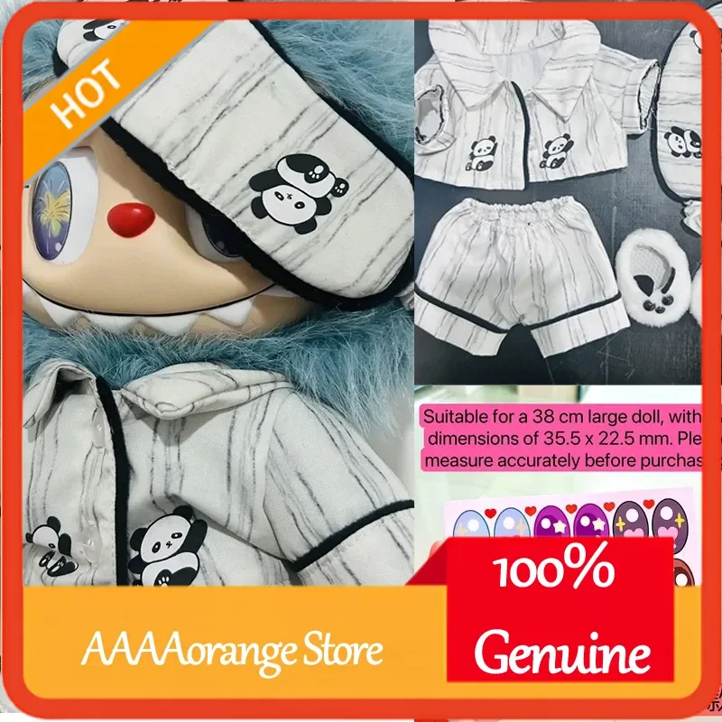 

Zimomo 38cm Vinyl Doll Fashion Clothes Set Cute Pajamas Outfit with Eye Stickers Hair Hoops Accessories for Mokoko Style Collect