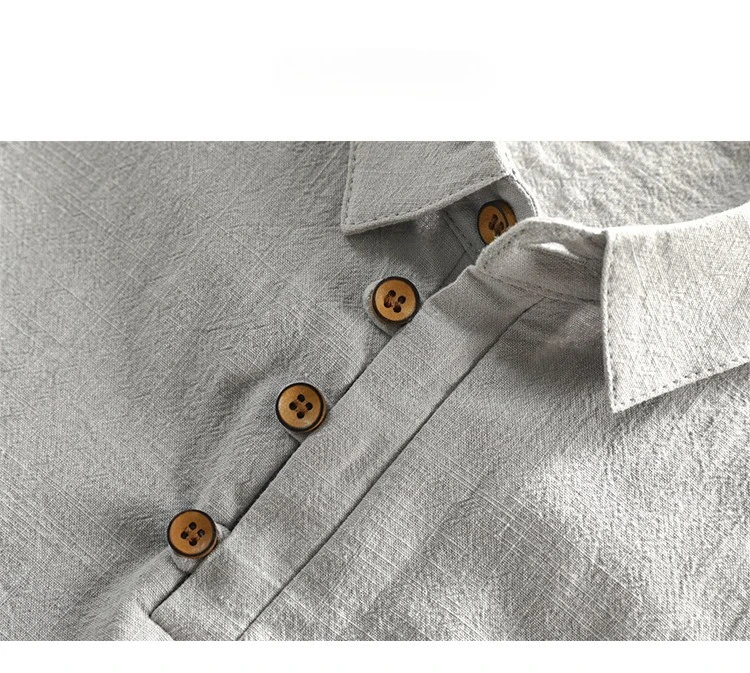 2025 Men's Linen Cotton Casual Shirts Spring Summer Fit Pullover Short-sleeved Shirt Simple Retro Chinese Style Top S-5XL