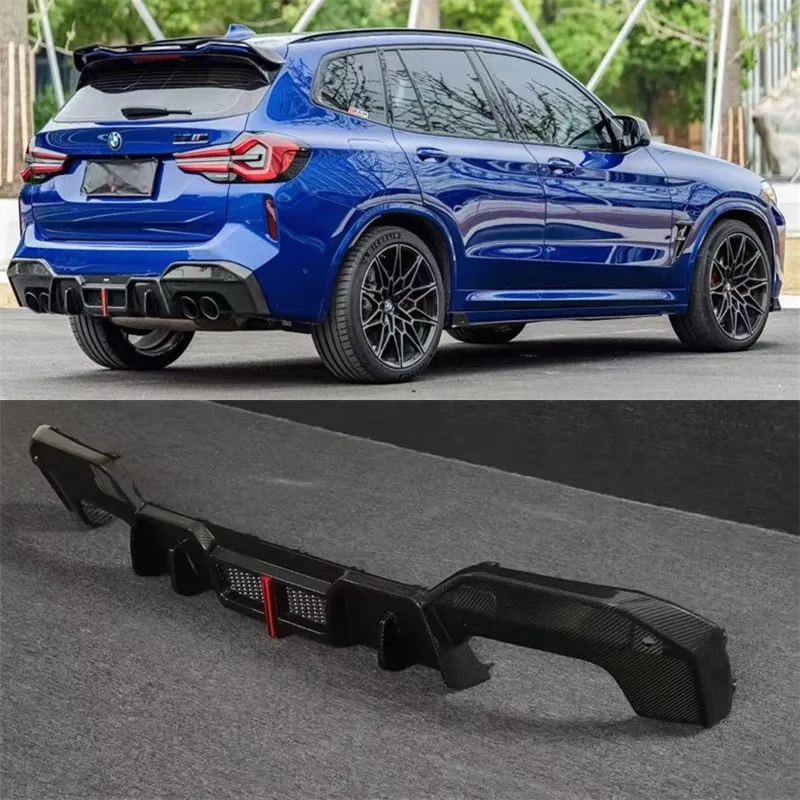 

Для BMW X3M 2023 2024 2025 ReaI сухой бампер из углеродного волокна, задняя губа, хвостовое крыло, спойлер, комплект