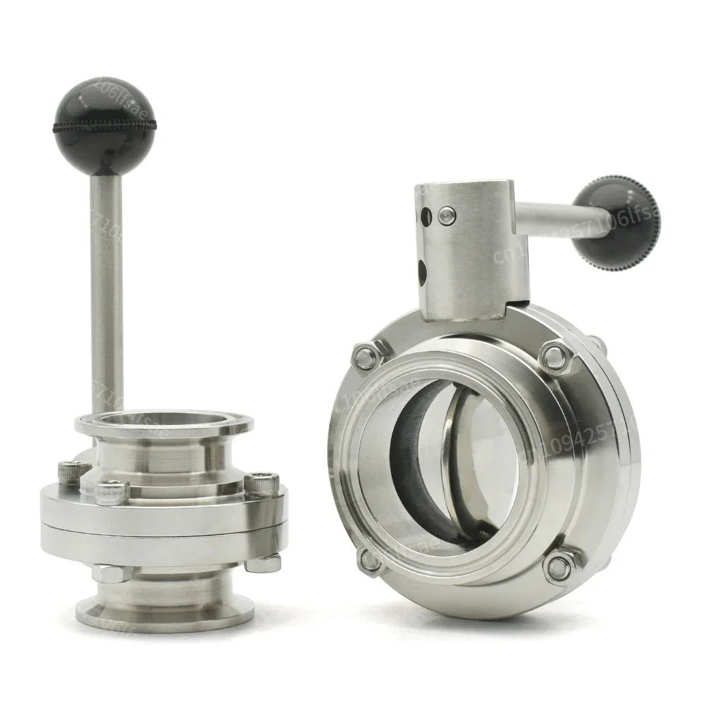 

3/4 "1" 1-1/2 "2" 3 "4" SS304/316L санитарный дроссельный клапан из нержавеющей стали OD50,5/64/119 мм трехзажимный дроссельный клапан