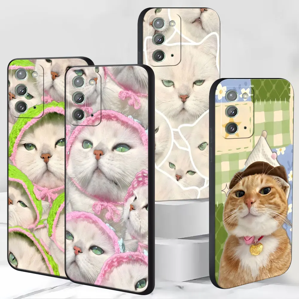 TPU Frosted Case for Samsung Galaxy Note 10 Plus 20 Ultra 5G 9 Black Phone Cover M12 J6 Plus M02 Silver Shaded Cute Ginger Cat