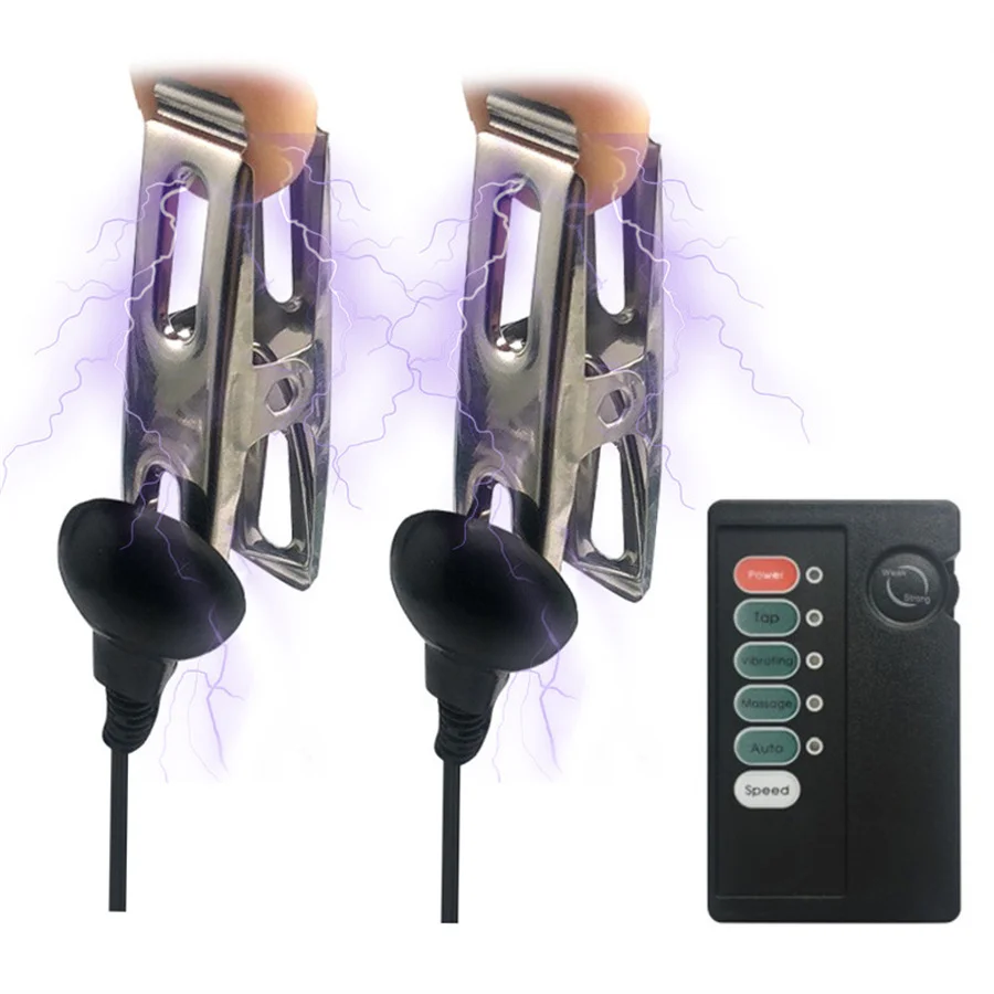 Elektrische Schock Nippel Klemmen Medizinische Themen Spielzeug Brust Pussy Massager Klitoris Clips Elektrostimulation Sex Spielzeug Für Frauen