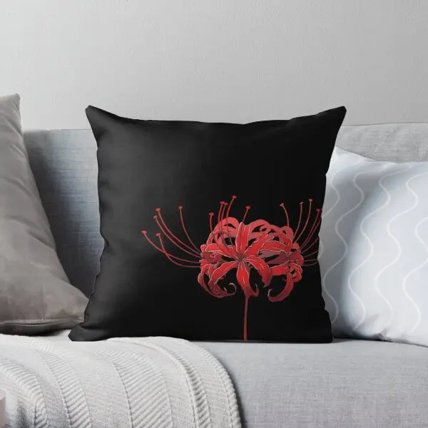 

Beautiful Red Spider Lily Printing Throw Pillow Cover Office Comfort Throw Fashion Decor Bedroom Pillows not include One Side