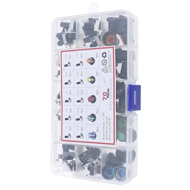 70Pcs/lot 10-type B1K-1M RV09 Potentiometer Assorted kit 10Value Each 5pcs