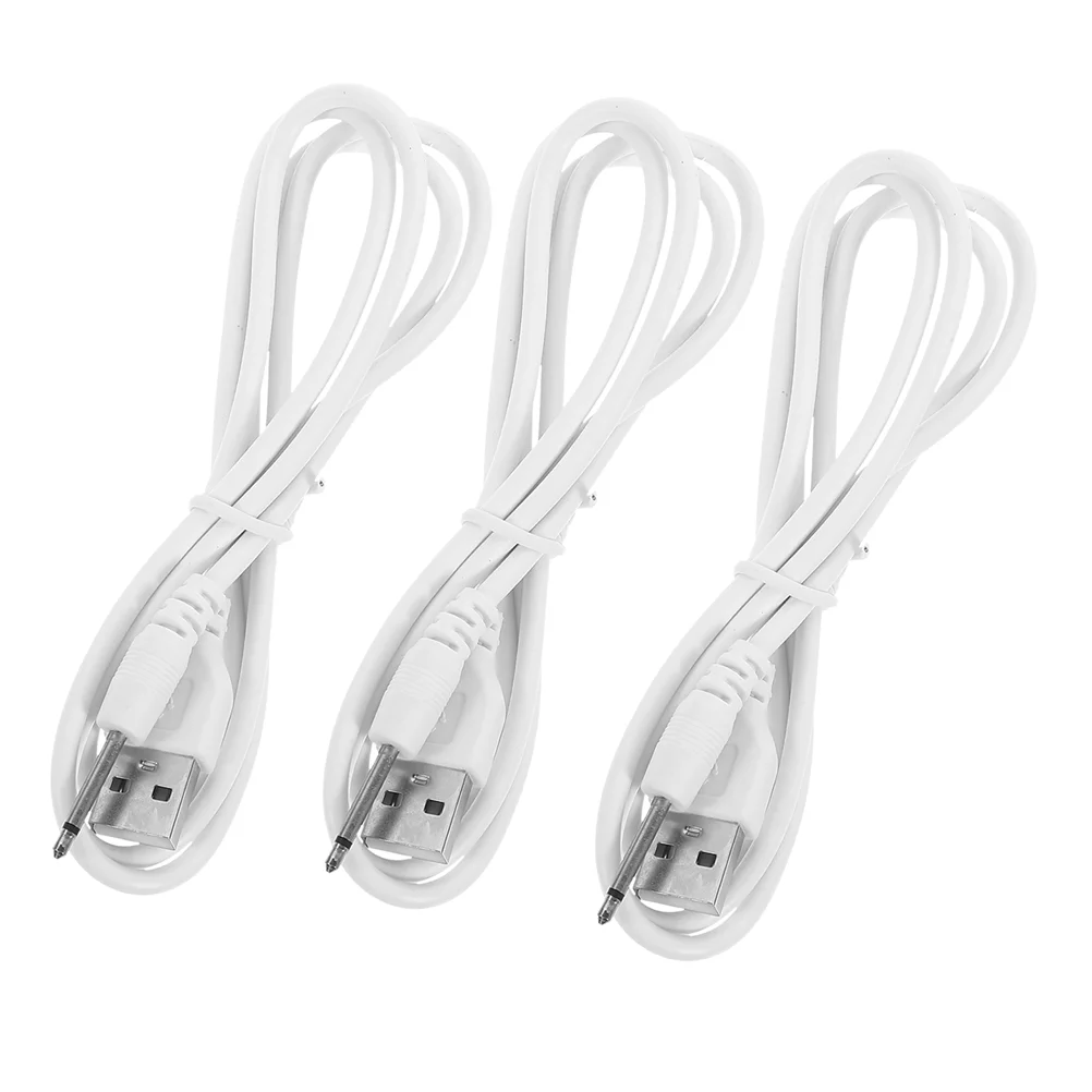 

3 Pcs Charging Cable Flawless Pedi USB Bousnicc Cord White Big Curve