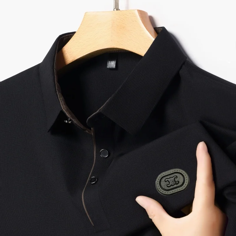 

Men's summer short-sleeved printed graphic casual shirt for golf, featuring a round-neck design with a collar pattern.