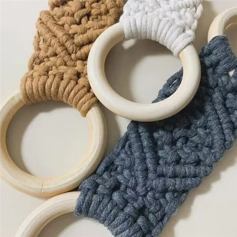 

B03C-3PCS Держатель для кухонных полотенец макраме Вязаный подвесной держатель для кухонных полотенец Макраме Кольцо-держатель для полотенец