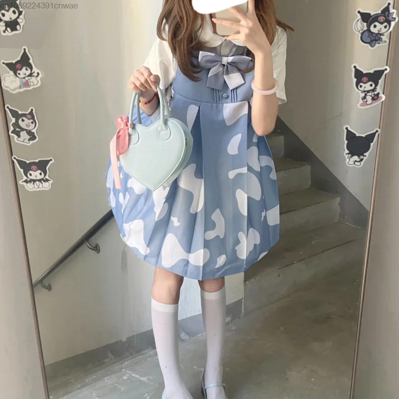 Kawaii Chic Lolita Dress Summer New Cute Elegent Party Dress Female Y2k Jk Vest Girly Harajuku Mini Vestidos Sweet Dress Clothes