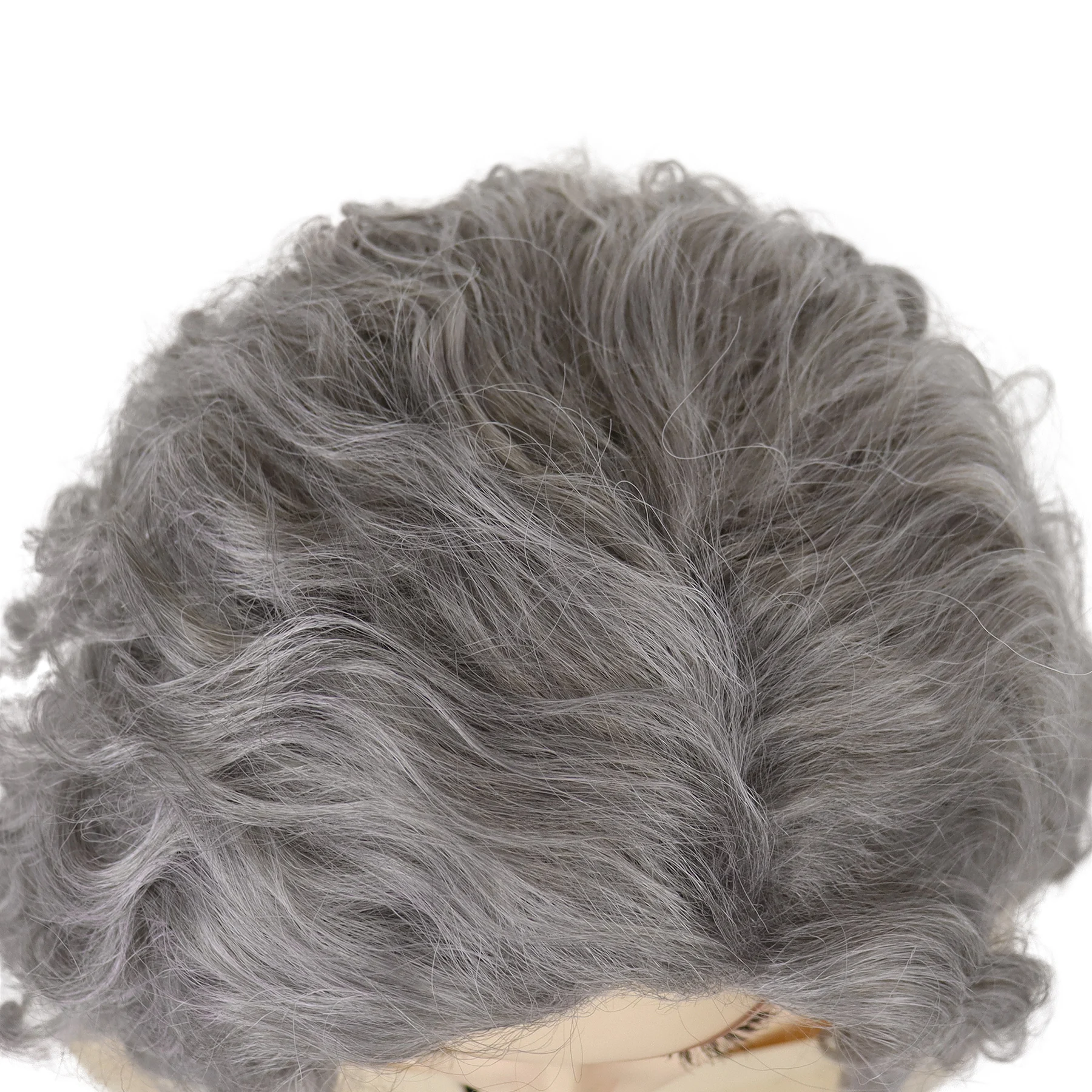 Perruques de Cheveux Synthétiques Gris Foncé pour Femmes Blanches, Coiffures Réalistes, Perruques de Grand Volume, Cosplay Moelleux, Drag Queen, Costume de ix