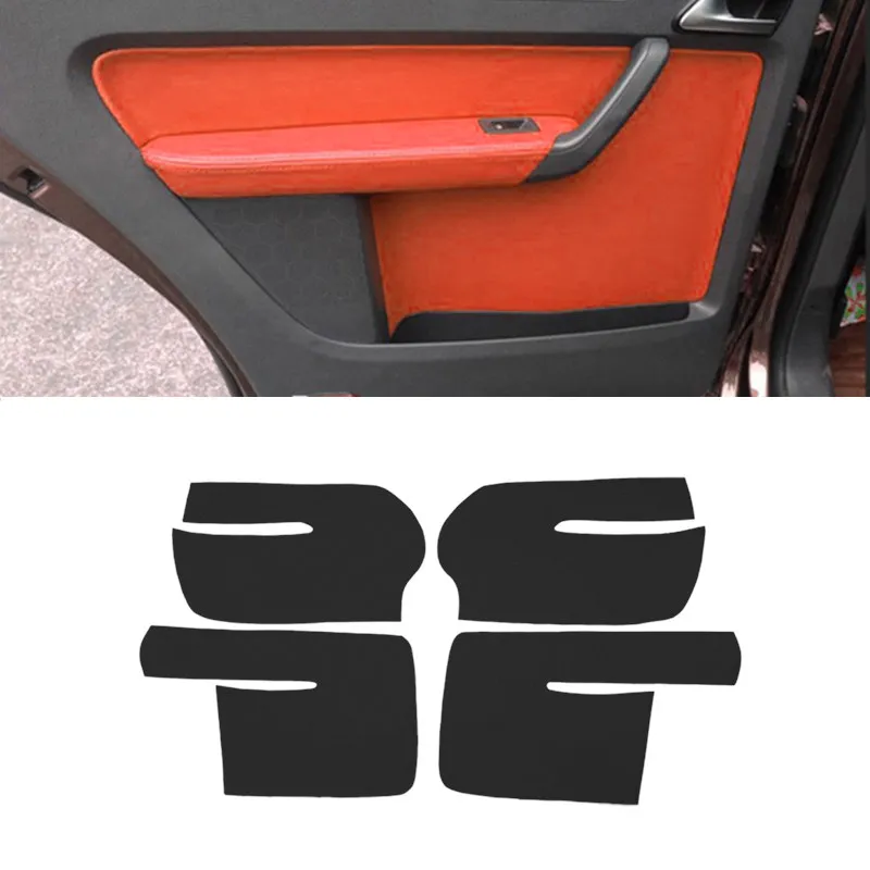 4pcs For VW Touran 2006 2007 2008 2009 2010 2011 2012-2015 Car Door Panel/Door Armrest Cover Microfiber Leather Protective Trim