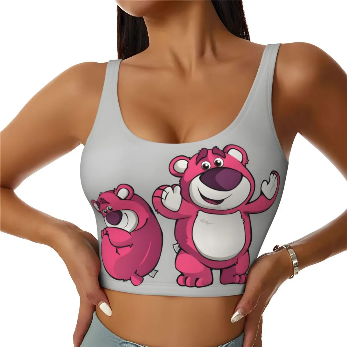 

Custom Lotso Anime Workout Crop Tank Tops Women Running Sports Bras