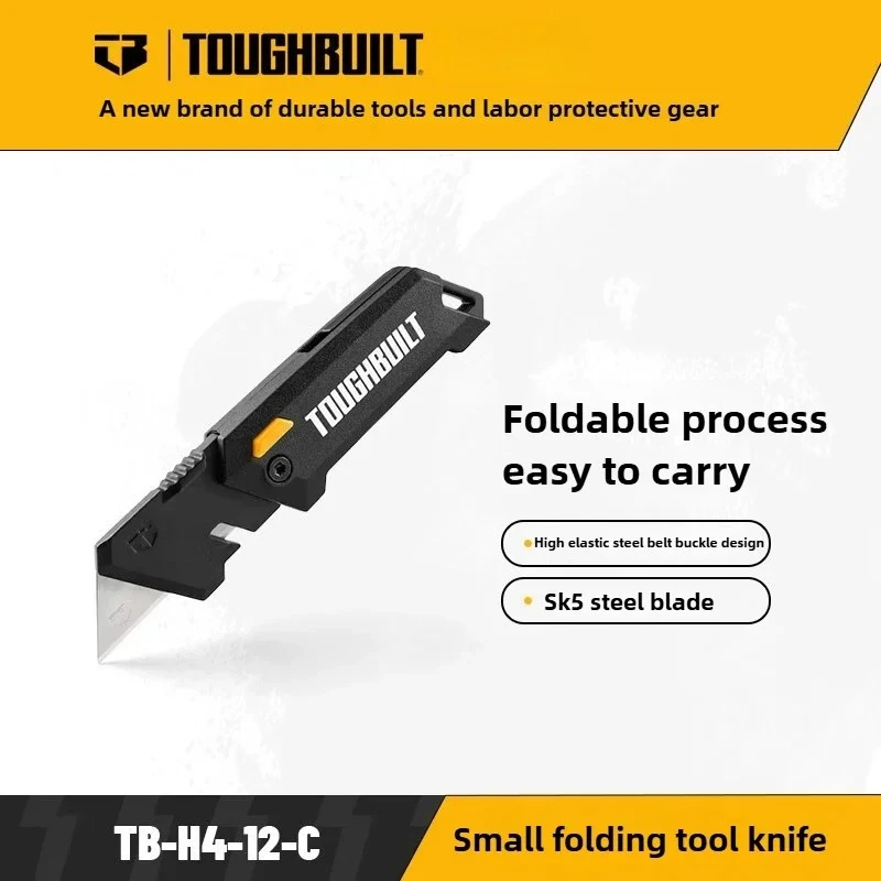 TOUGHBUILT Small Folding Alloy Utility Knife - Multifunctional Portable Outdoor Work Tool Affordable And Handy