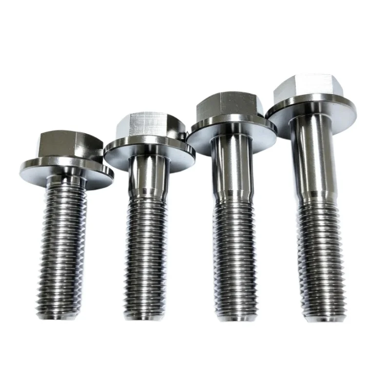 1/2/5PCS Titanium Alloy Hexagonal Flange Head Bolts M10x1.25 Flange Head External Hexagonal Bolts Motorcycle Modification Bolts