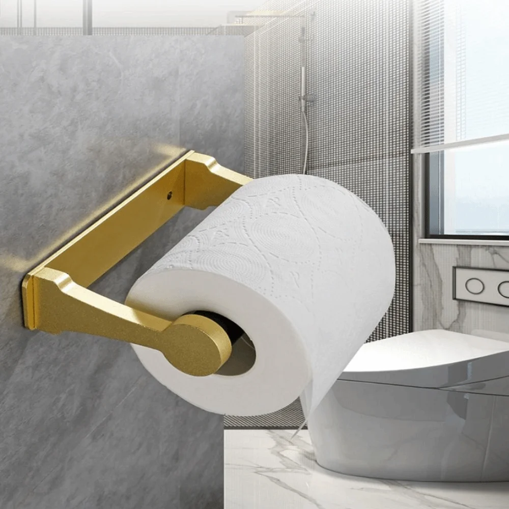 

Stainless Steel Paper Towel Holder Heavy Duty Space Aluminum Tissue Paper Holder Non Perforated Square Cabinet