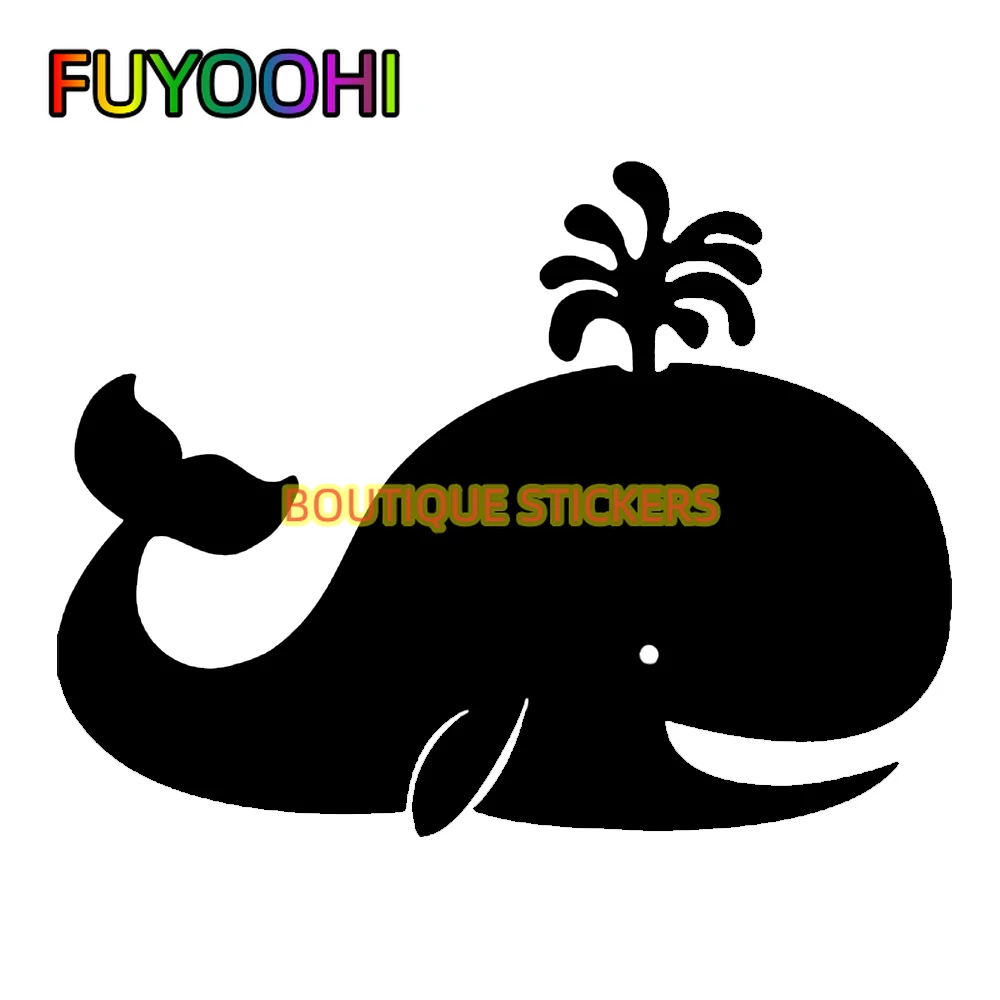 FUYOOHI Cute Cartoon Whale Car Window Stickers Vinyl Creative Body Accessories Decoration Fashion Bumper Decal