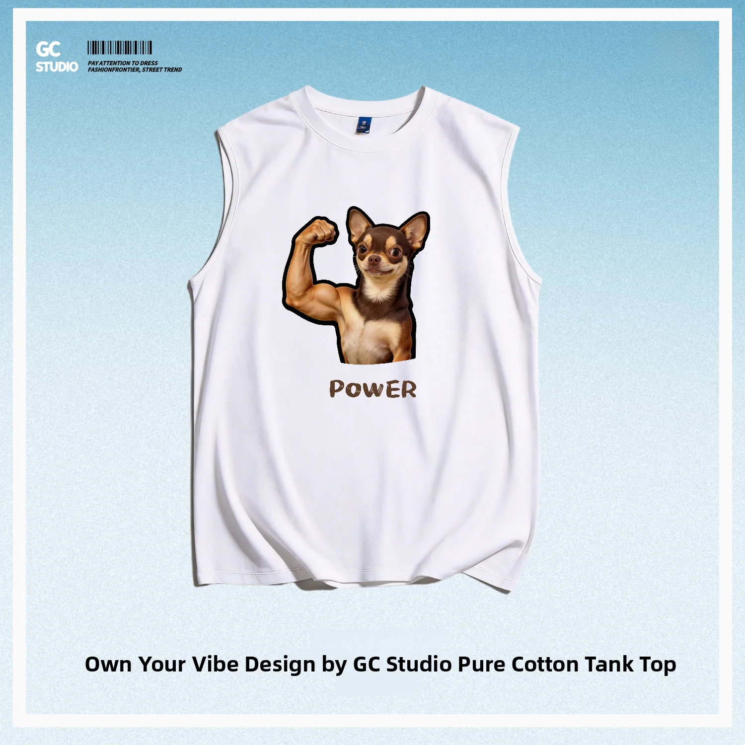 Men's Cotton Tank Top Muscle Fitness Sportswear Breathable round Neck Print Doggy Cute Creative Funny T-Shirt for Men And Women
