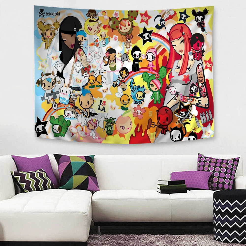 Japan Tokidoki Colorful Tapestry Wall Hanging Cheap Hippie Wall Hanging Bohemian Wall Tapestries Mandala Wall Hanging Sheets