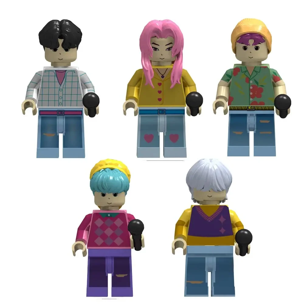 8 pièces/3 pièces KPOP chasseurs de démons poupées de dessin animé blocs de construction Kawaii figurine à assembler jouet jouets éducatifs pour enfants cadeaux