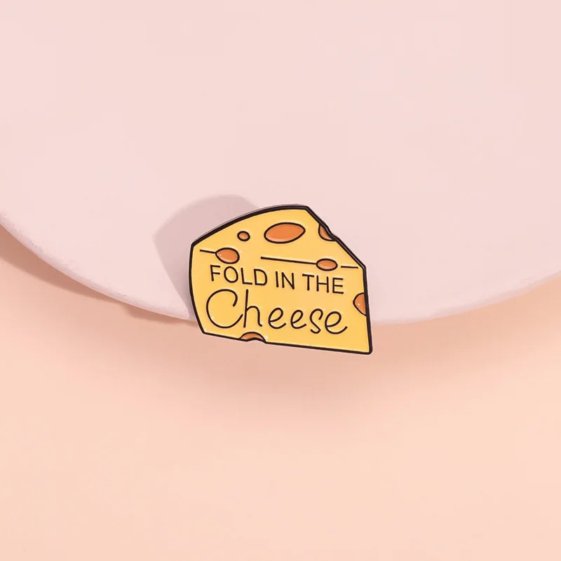Enamel Pin Brooch fold the cheese food Badge for Bags Jeans Hoodies Denim Lapel Pin Jewelry Kids Best party weddingGift