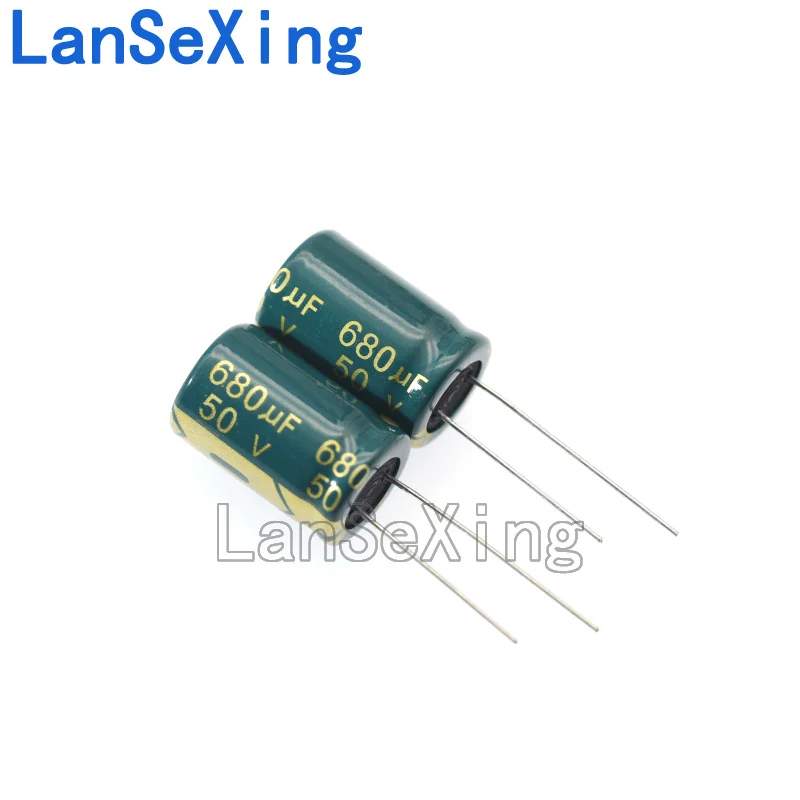 Capacitor eletrolítico de alumínio, Capacitor eletrolítico de longa vida, Volume 13x20 mm680uf 50V, Inserção direta
