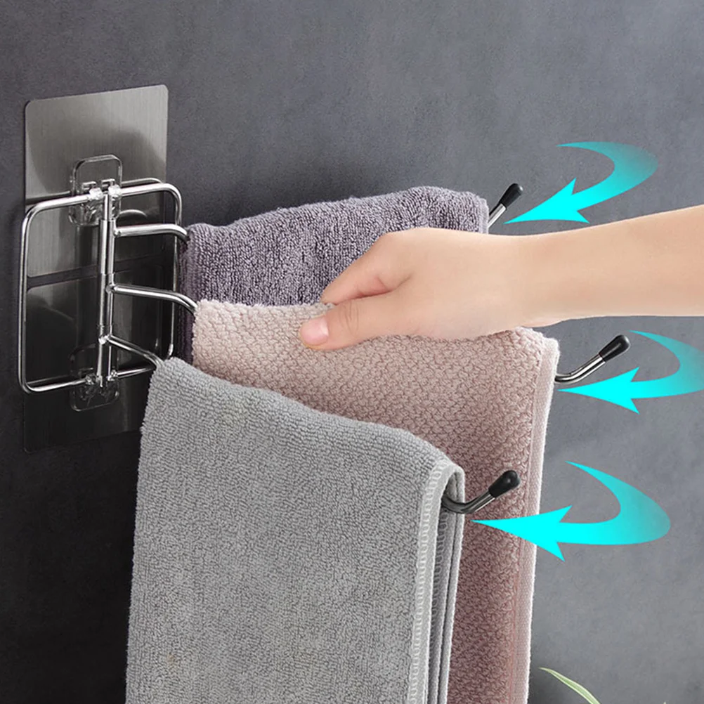 

Space Saving Iron Towel Holder 24x9cm Swivel Rack Bathroom Accessories Rust Resistant Towel Rack Bathroom Accessories