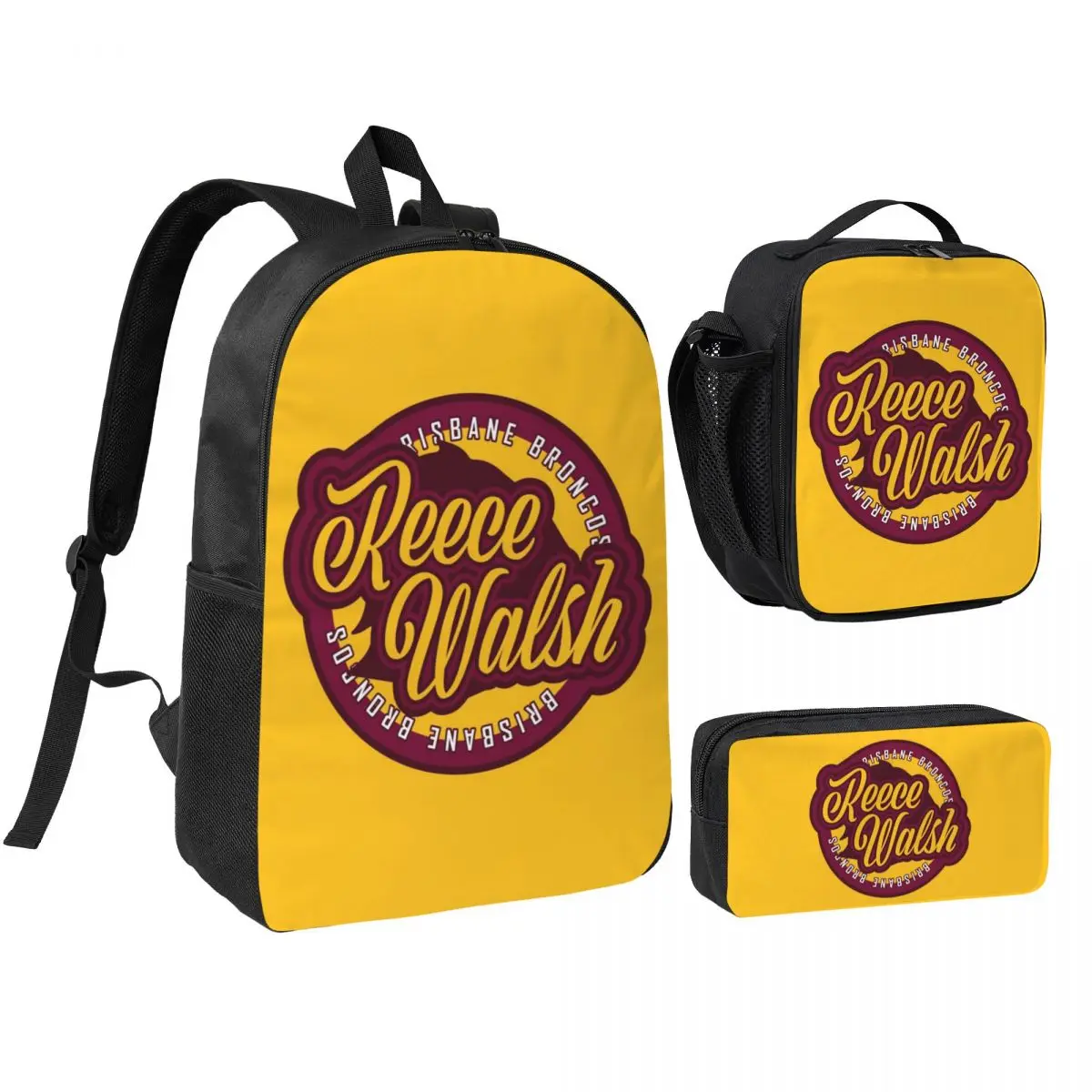 

Reece Walsh Brisbane Broncos Backpack Student BookBag School Bag Shoulder Bags 3ps Insulated Lunch Bag Pencil Case
