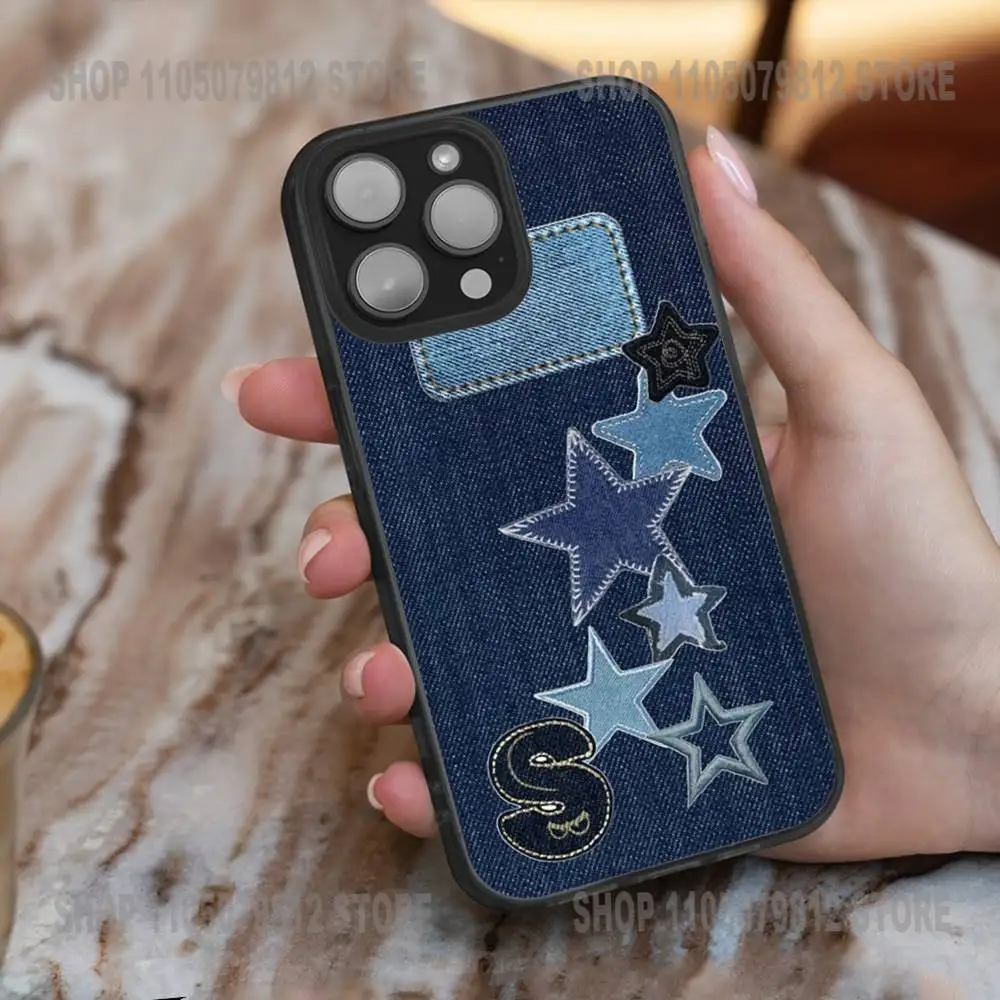 Funda de teléfono con estampado vaquero Jeans para iPhone 17,16,15,14,13,12,11,X,Plus,Pro,Max,Mini carga inalámbrica magnética suave Magesafe