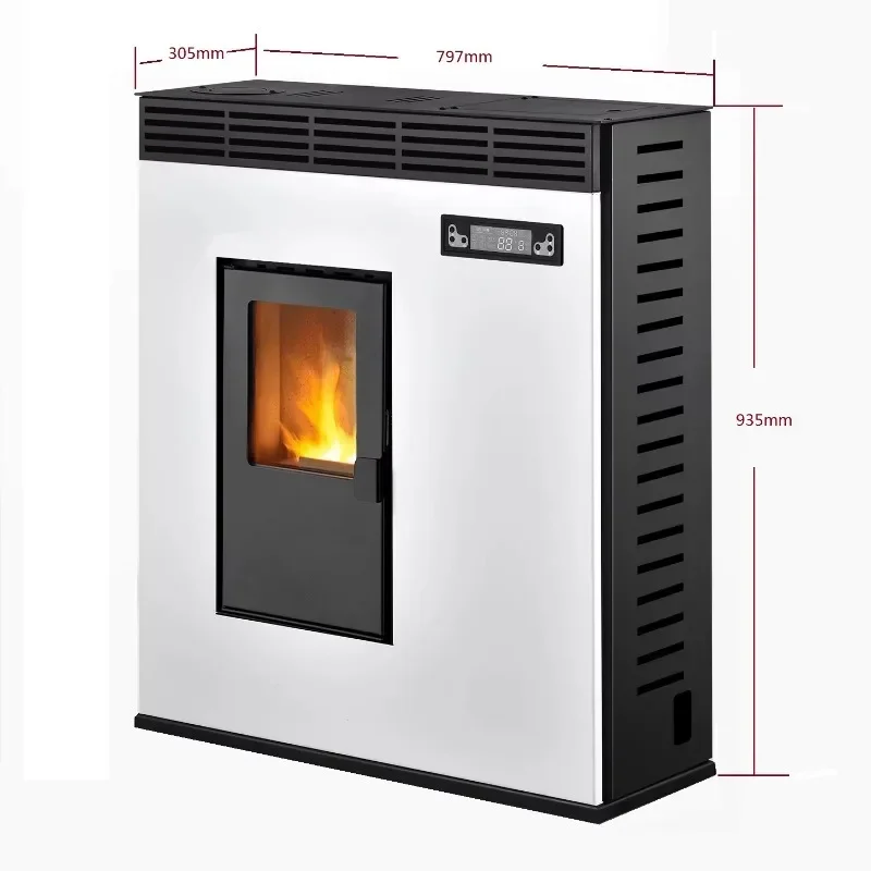 Estufa eléctrica de pellets de madera de diseño moderno, Estufas de aire caliente, calentador de sala de pellets, Control Wifi