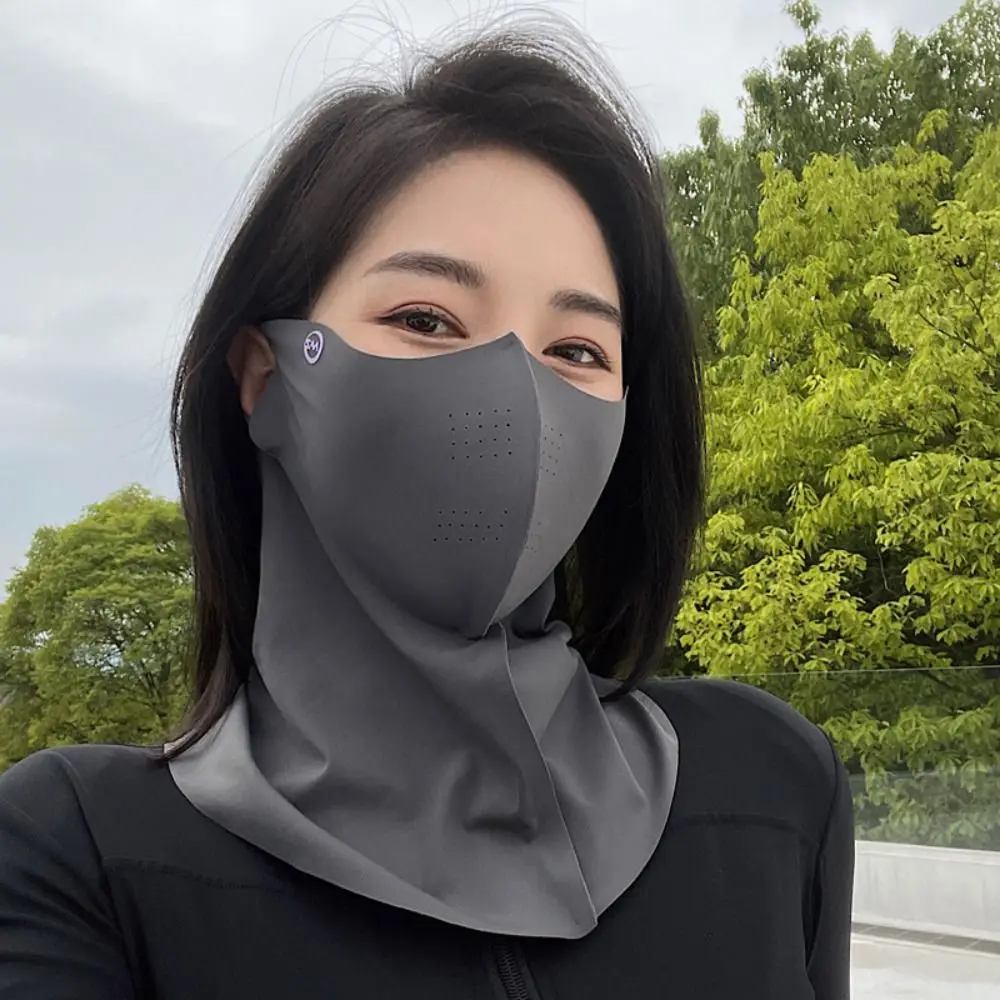 

Cool Ice Silk Sun Protection Mask UPF50+ Breathable Anti-UV Neck Scarf 3D Dustproof Sunshade Face Mask Summer